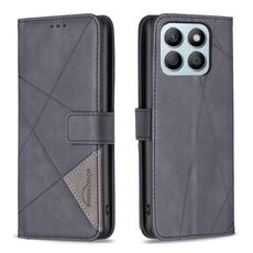 Per Honor X8b Custodia per telefono in pelle con texture rombo con fibbia magnetica (nera)