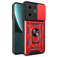 Per Infinix Hot 40i / Smart 8 Cover per fotocamera scorrevole Design TPU+Custodia per telefono PC(Rosso)