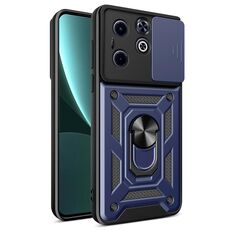 Per Infinix Hot 40i / Smart 8 Cover per fotocamera scorrevole Design TPU + Custodia per telefono PC (Blu)