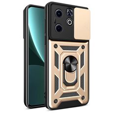Per Infinix Hot 40i / Smart 8 Cover per fotocamera scorrevole Design TPU+Custodia per telefono PC(Oro)