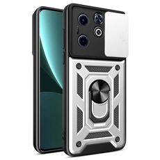 Per Infinix Hot 40i / Smart 8 Custodia scorrevole per fotocamera Design TPU+PC Custodia per telefono (Argento)