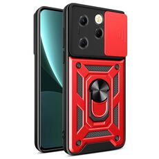 Per Infinix Hot 40 / 40 Pro 4G Cover per fotocamera scorrevole Design TPU + Custodia per PC(Rosso)