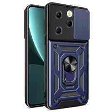 Per Infinix Hot 40 / 40 Pro 4G Cover per fotocamera scorrevole Design TPU + Custodia per PC (Blu)