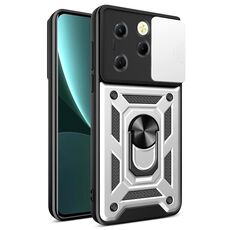 Per Infinix Hot 40 / 40 Pro 4G Cover per fotocamera scorrevole Design TPU + Custodia per PC (Argento)