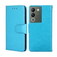 Custodia per telefono in pelle con texture cristallo per vivo V29e 5G (blu cielo)