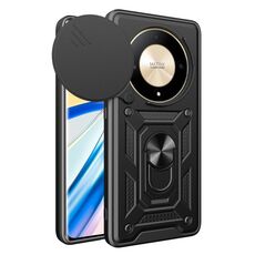Per Honor X9b custodia per fotocamera scorrevole design TPU + custodia per PC (nera)