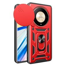 Per Honor X9b Cover per fotocamera scorrevole Design TPU + Custodia per telefono PC (Rosso)