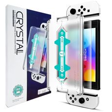 Per Nintendo Switch OLED 2.5D Pellicola protettiva in vetro temperato ad alta resistenza in alluminio
