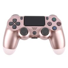 Controller di gioco wireless Bluetooth con pulsante a fiocco di neve per Sony PS4 (oro rosa)