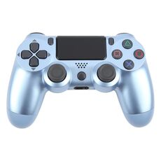 Controller di gioco wireless Bluetooth con pulsante a fiocco di neve per Sony PS4 (blu titanio)