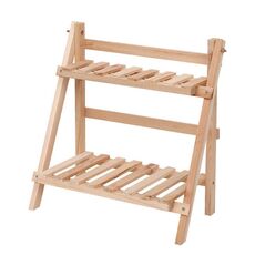 Soggiorno Portaoggetti in Legno a Doppio Strato per Vasi per Piante Portaoggetti per Cosmetici e Decorazione (Colore Legno)