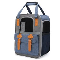 Zaino per animali domestici a spalla portatile da esterno Borsa per gatti traspirante pieghevole portatile (stile 6 blu)