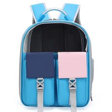 Borsa a tracolla doppia colorata per animali domestici Zaini per capsule per cani e gatti che trasportano zaini (modello 6 blu)