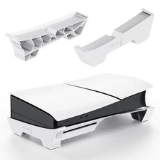 Per PS5 Slim STARTRC GAMES Base Supporto di posizionamento orizzontale Console di gioco Base di raffreddamento fissa orizzontale (bianco aggiornato digitale/disco universale)