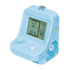 Portachiavi con ciondolo per macchina da gioco arcade portatile per bambini, mini giocattolo da gioco con blocchi di costruzione (blu)