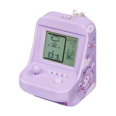Portachiavi con ciondolo per macchina da gioco arcade portatile per bambini, mini giocattolo da gioco con blocchi di costruzione (viola)