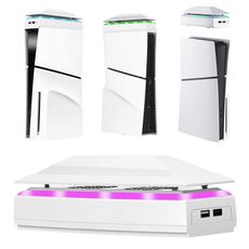 Per PS5 Slim Top antipolvere colorato ventola di raffreddamento 3 velocità regolabile (bianco)