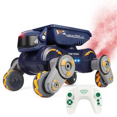 Robot acrobatico a otto ruote con sensore di gesti intelligenti RC per bambini, auto giocattolo con luci e musica, stile: arancione, singolo RC