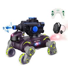 Robot acrobatico a otto ruote con sensore di gesti intelligente RC per bambini, auto giocattolo con luci e musica, stile: carro armato verde doppio RC