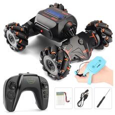 Bambini RC Auto Giocattolo Luci Elettriche Sensore di Gesti Telecomando Torsione Stunt Car, Colore: Arancione Doppio RC (1:12)