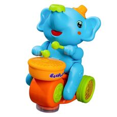 Bambini Elettrico Palla Soffiare Tamburo Elefante Suono Luce Giocattolo Auto (Blu)
