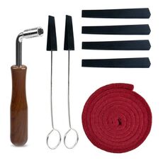 Set di strumenti per l'accordatura del pianoforte, chiave a nastro per l'accordatura, accessori per strumenti musicali, stile: nero, 8 pezzi/set