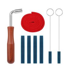 Set di strumenti per accordare il pianoforte, chiave a nastro per accordare, accessori per strumenti musicali, stile: blu, 8 pezzi/set