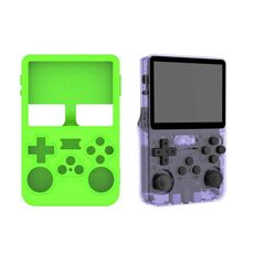 Custodia protettiva antipolvere in silicone per console di gioco portatili ANBERNIC R36S (verde luminoso)