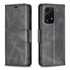 Per Honor 200 Lite Custodia in pelle di agnello con texture in puro colore Flip (Nero)