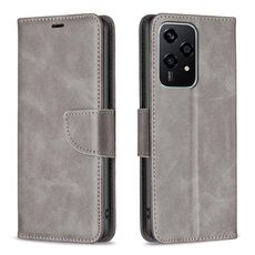 Per Honor 200 Lite Custodia in pelle di agnello con texture in puro colore Flip (grigio)