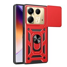 Per Infinix Note 40 4G Cover per fotocamera scorrevole Design TPU + Custodia per PC(Rosso)