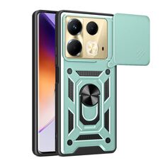 Per Infinix Note 40 4G Cover per fotocamera scorrevole Design TPU + Custodia per PC(Verde)