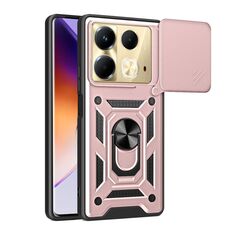 Per Infinix Note 40 4G Cover per fotocamera scorrevole Design TPU + Custodia per PC (Oro rosa)