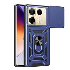 Per Infinix Note 40 Pro/40 Pro+ 5G Cover per fotocamera scorrevole Design TPU + Custodia per PC (Blu)