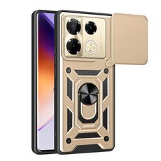 Per Infinix Note 40 Pro/40 Pro+ 5G Cover per fotocamera scorrevole Design TPU + Custodia per PC (Oro)