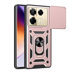 Per Infinix Note 40 Pro/40 Pro+ 5G Cover per fotocamera scorrevole Design TPU + Custodia per PC (Oro rosa)