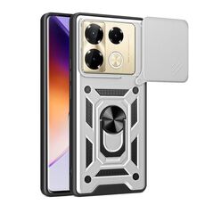 Per Infinix Note 40 Pro/40 Pro+ 5G Cover per fotocamera scorrevole Design TPU + Custodia per PC (Argento)
