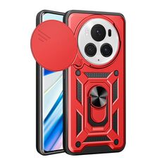 Per Honor Magic6 Pro Custodia scorrevole per fotocamera Design TPU + Custodia per PC (Rosso)