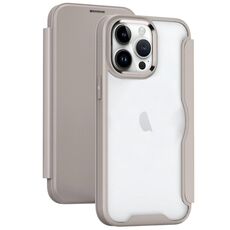 Custodia per cellulare in pelle flip con blocco RFID per iPhone 11 Pro Max (cachi)