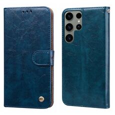Per Samsung Galaxy S24 Custodia in pelle antiurto con texture a cera ultra oleosa (blu)
