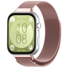 Per Huawei Watch Fit3 cinturino in metallo milanese (rosa rosa)
