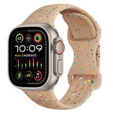 Per Apple Watch Ultra 2 Cinturino in silicone mimetico con fibbia a farfalla stile foro da 49 mm (tè al latte)