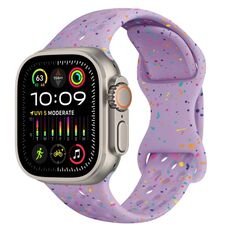 Per Apple Watch Ultra 2 Cinturino in silicone mimetico con fibbia a farfalla stile foro da 49 mm (viola chiaro)