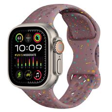 Per Apple Watch Ultra 2 Cinturino in silicone mimetico con fibbia a farfalla stile foro da 49 mm (viola fumo)