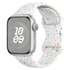 Per Apple Watch SE 2022 cinturino in silicone mimetico con fibbia a farfalla stile foro da 40 mm (bianco)