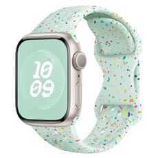 Per Apple Watch SE 2022 cinturino in silicone mimetico con fibbia a farfalla stile foro da 44 mm (menta chiara)