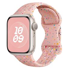 Per cinturino in silicone mimetico con fibbia a farfalla stile Apple Watch Series 3 da 38 mm (rosa sabbia)