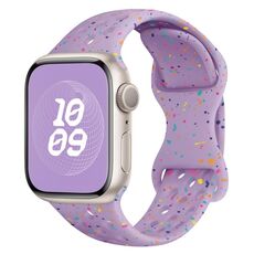 Per cinturino in silicone mimetico con fibbia a farfalla stile Apple Watch Series 2 da 42 mm (viola chiaro)