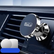 BaiLe Supporto magnetico per telefono per auto Staffa di navigazione fissa per cruscotto universale, Colore: adesivo argento
