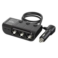 Caricabatterie per ricarica rapida per accendisigari con display digitale da 120 W (nero)